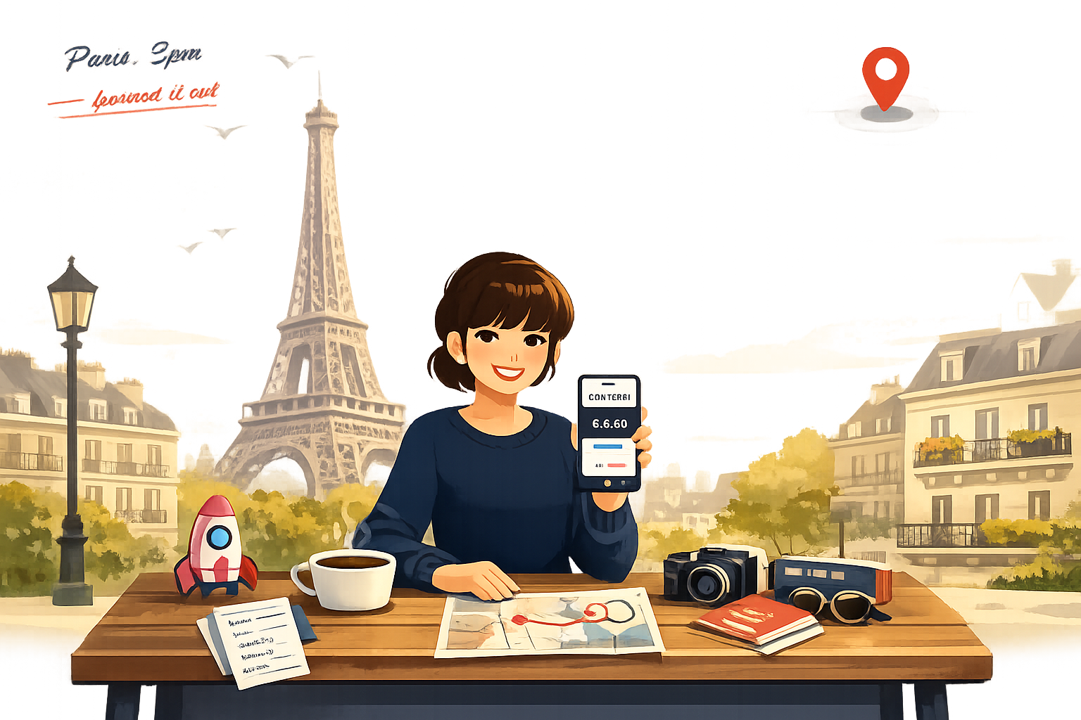 Convierge app showing currency conversion and travel guides
